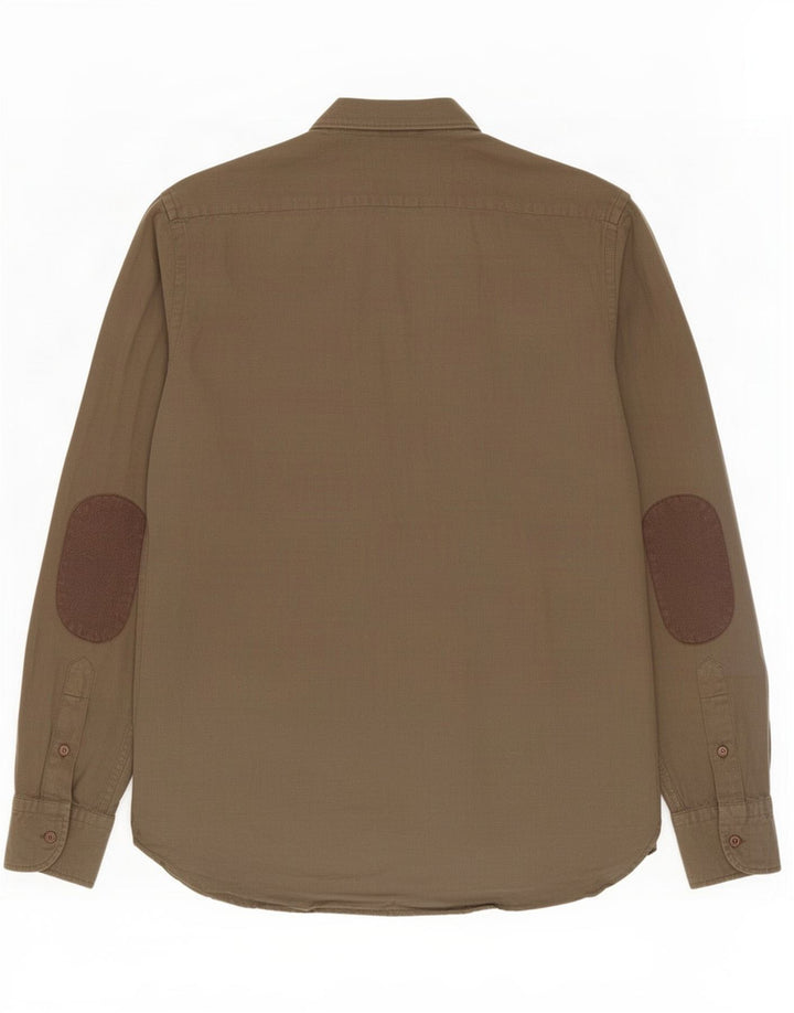 Camisa masculina Massimo Dutti pequena cáqui