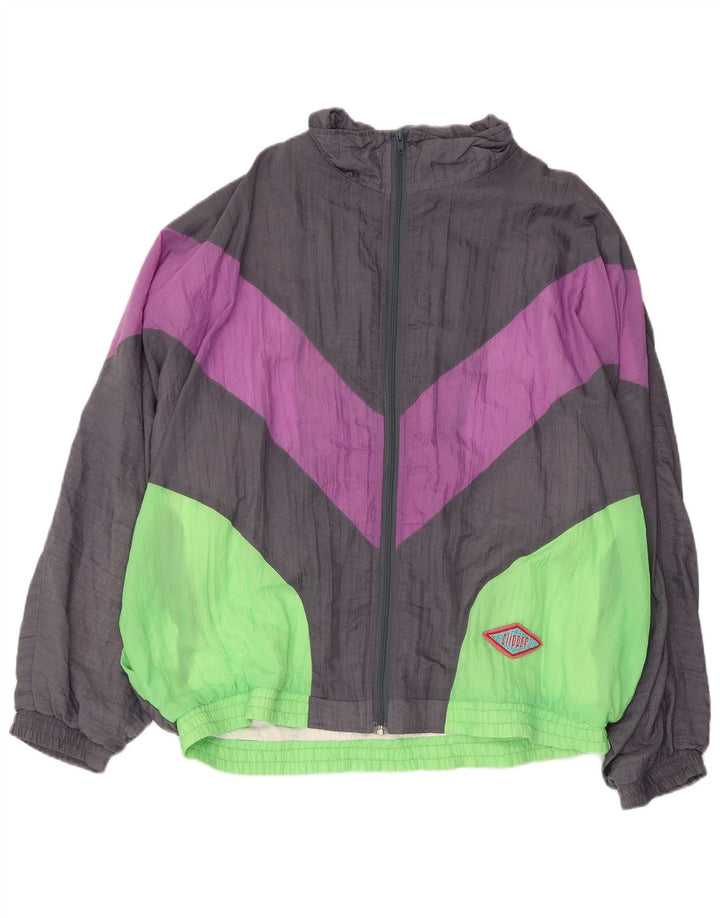 Jaqueta masculina de agasalho CLIPPER UK 46 2XL cinza colorblock algodão