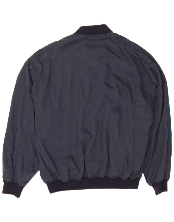 Jaqueta bomber masculina NAVIGARE Reino Unido 40 grande viscose azul marinho