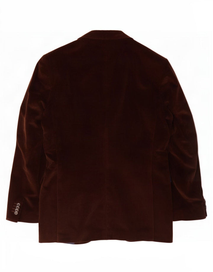 Gant Jaqueta blazer masculina de veludo cotelê com 2 botões UE 50 grande algodão marrom