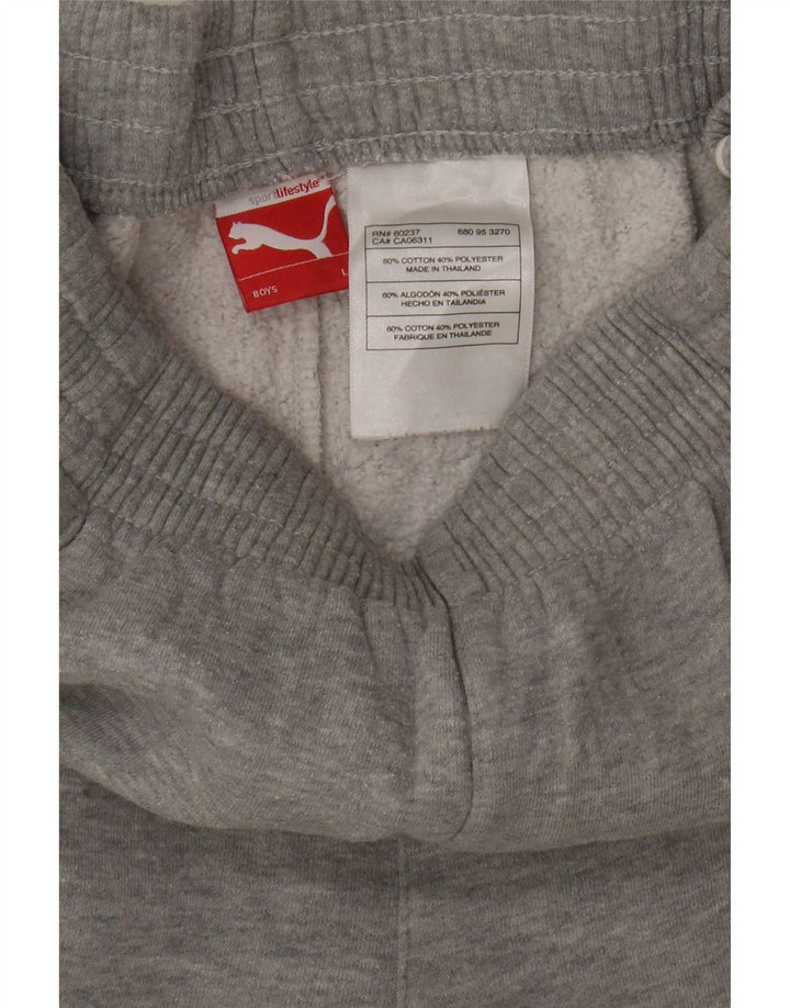 Calças de treino Puma Boys 13-14 anos grandes cinza algodão