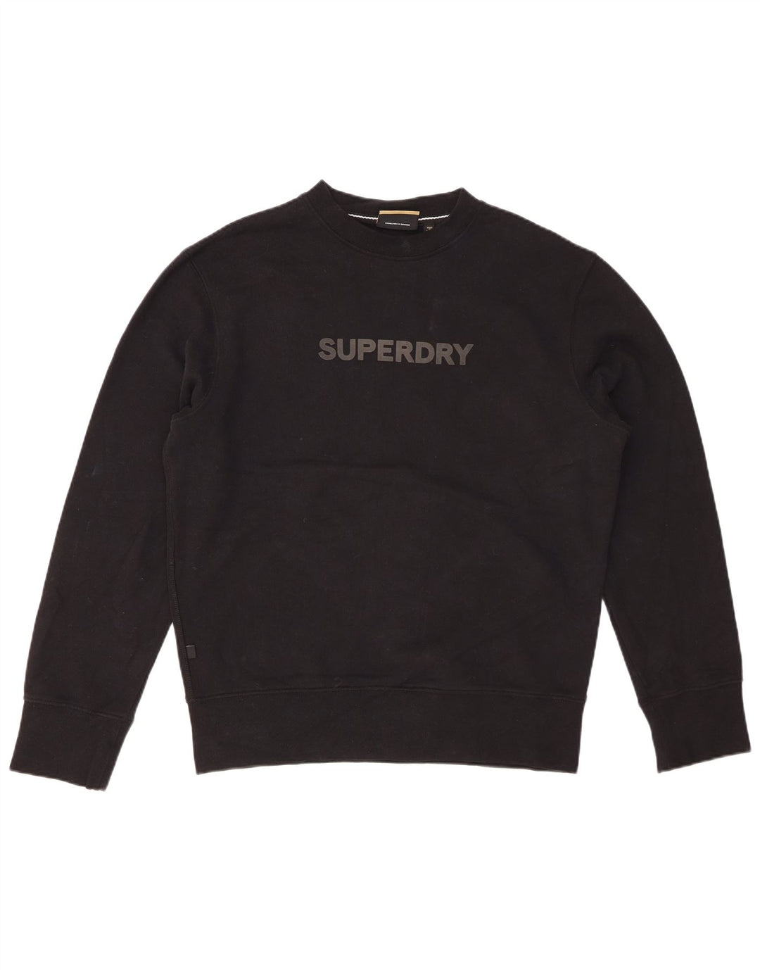 SUPERDRY moletom gráfico masculino jumper pequeno algodão preto