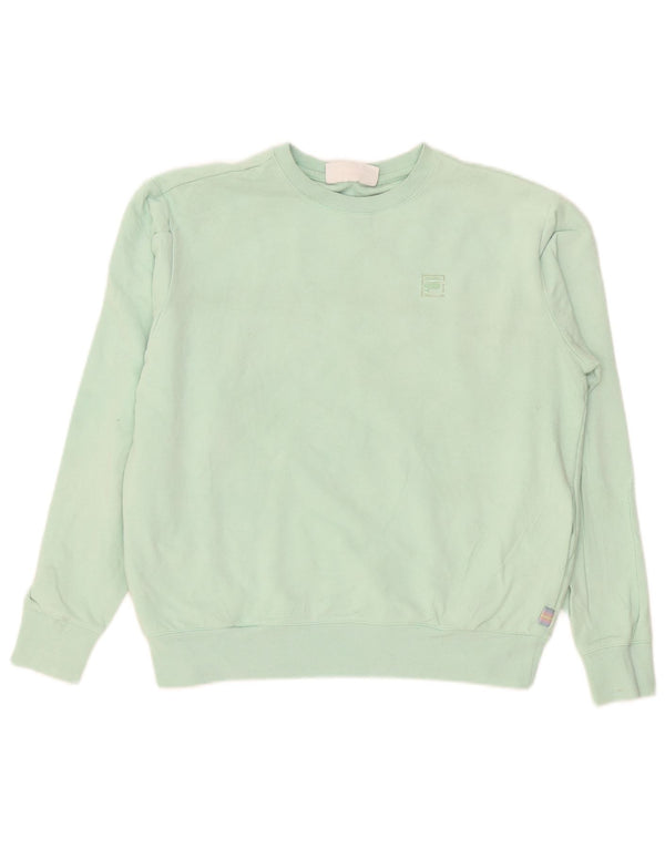 Fila moletom feminino jumper UK 14 médio turquesa algodão