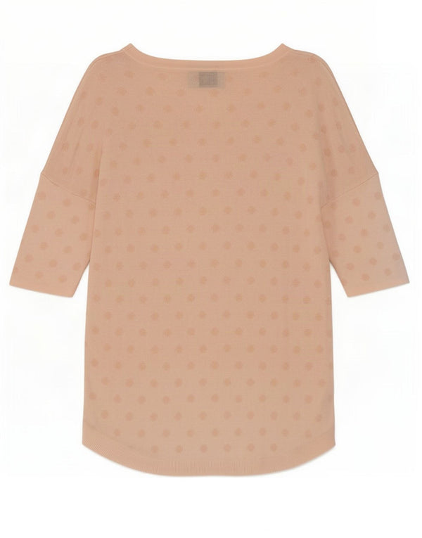 Top feminino Phase Eight manga 3/4 Reino Unido 14 viscose de bolinhas rosa médio