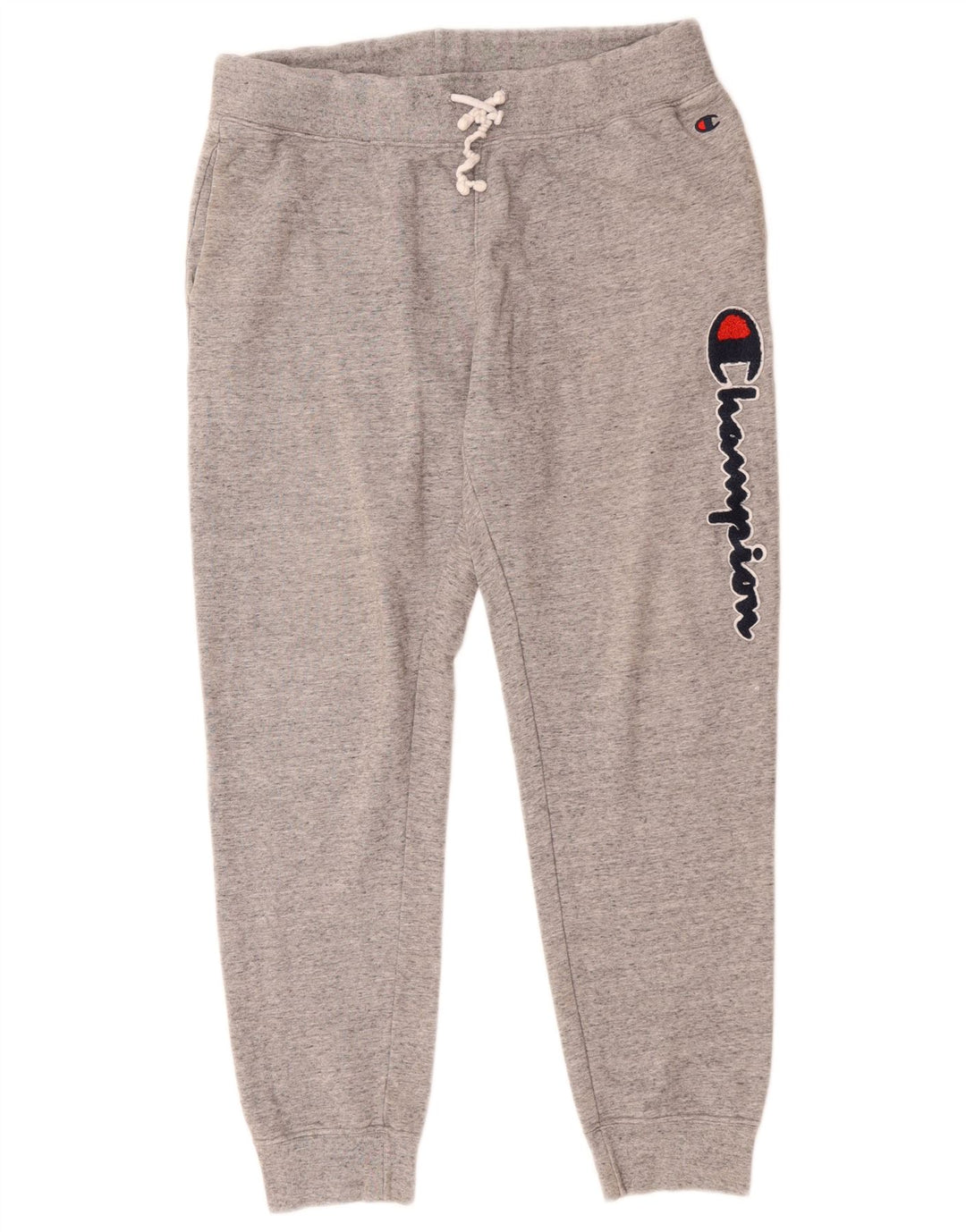 Calça esportiva masculina Champion, calça jogger grande cinza manchada de algodão