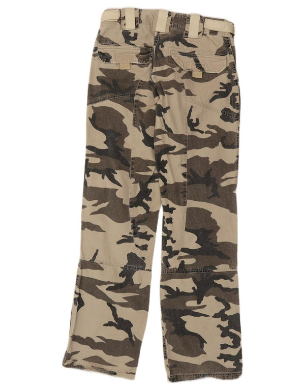 Calça cargo masculina reta Jack & Jones W30 L34 cáqui camuflada algodão