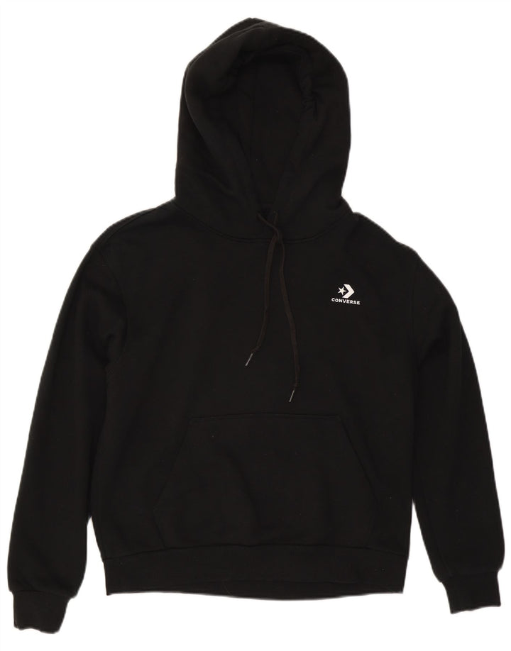 Jumper com capuz feminino CONVERSE UK 14 algodão preto médio