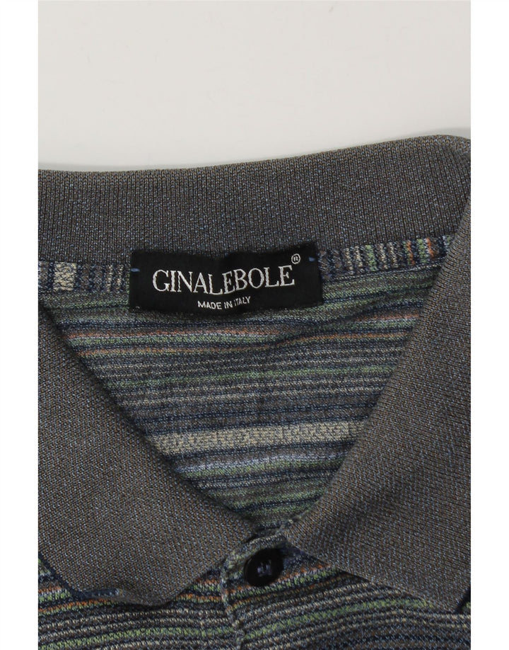 Camisa pólo masculina Ginalebole XL listrada azul