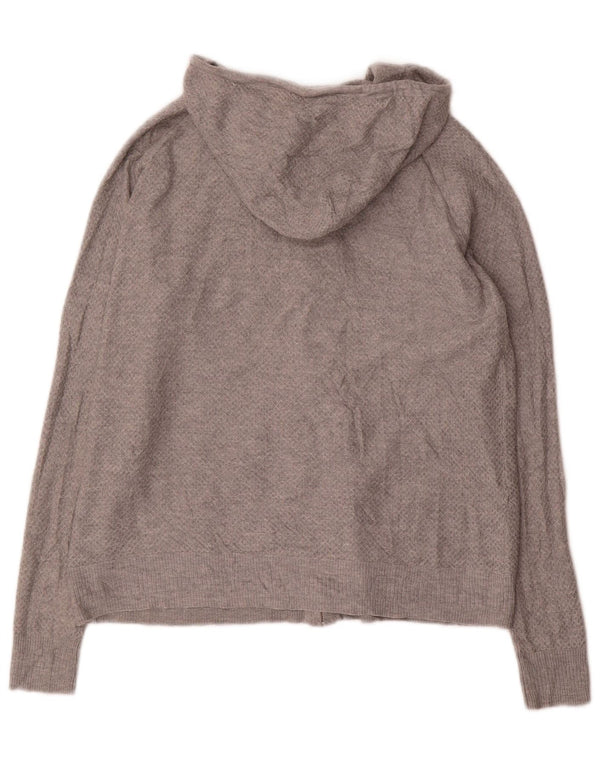 Suéter cardigã feminino com capuz Marks & Spencer Reino Unido 10 viscose cinza pequeno