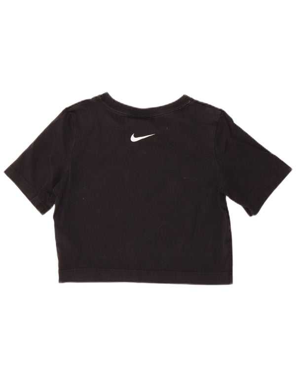 Camiseta Nike Feminina Crop Graphic Top UK 6 XS Azul Marinho Algodão