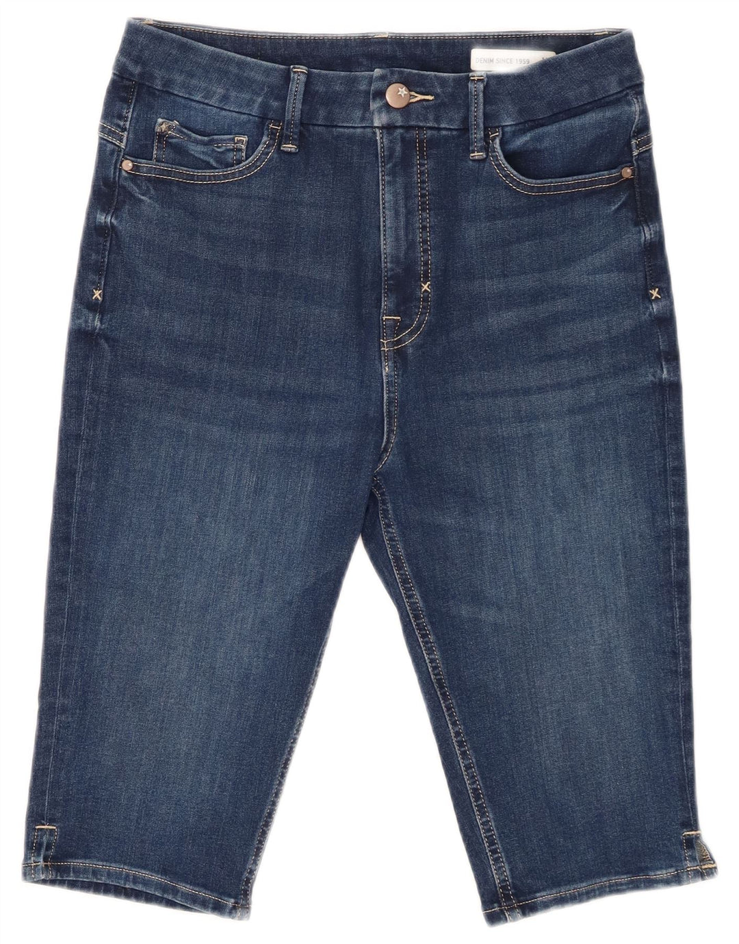 Shorts jeans feminino Marks & Spencer UK 12 médio W32 algodão azul