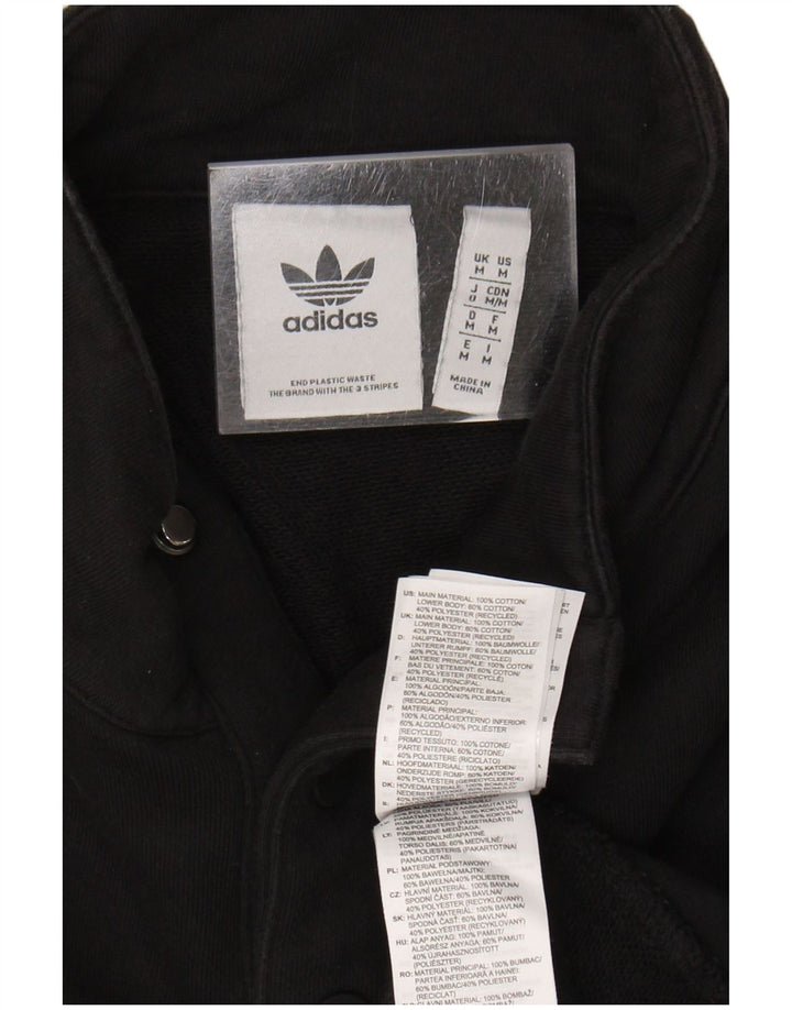ADIDAS Suéter masculino com gola redonda e algodão preto médio