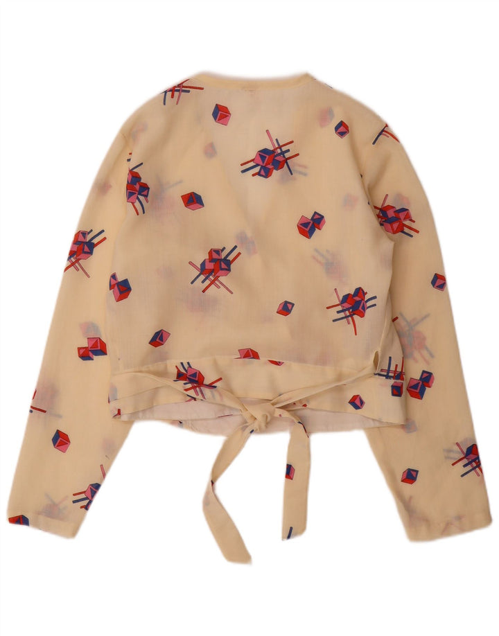 Blusa feminina Trevira cropped manga comprida IT 42 médio bege geométrico