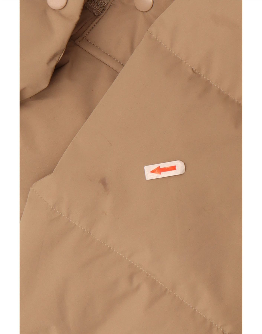 Jaqueta feminina acolchoada com capuz grande Massimo Dutti Reino Unido 6 XS poliéster bege