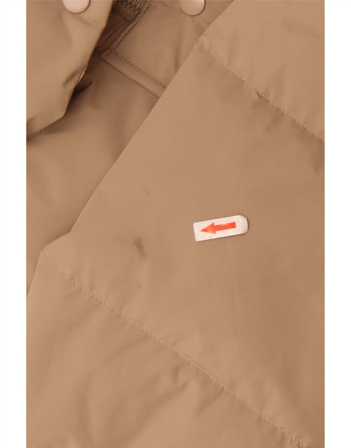 Jaqueta feminina acolchoada com capuz grande Massimo Dutti Reino Unido 6 XS poliéster bege