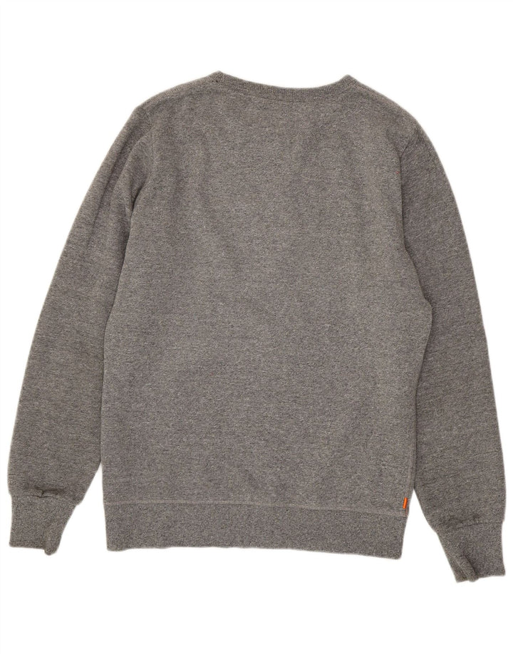 SUPERDRY moletom gráfico masculino jumper grande algodão manchado cinza