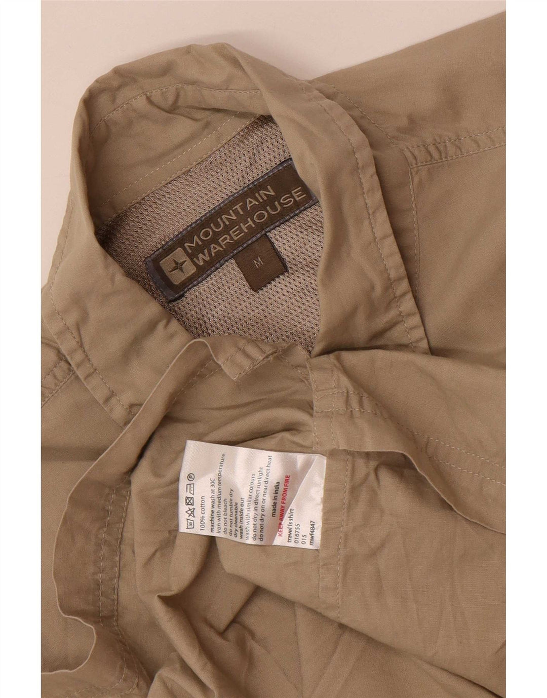 Camisa masculina de ajuste regular Mountain Warehouse de algodão cáqui médio