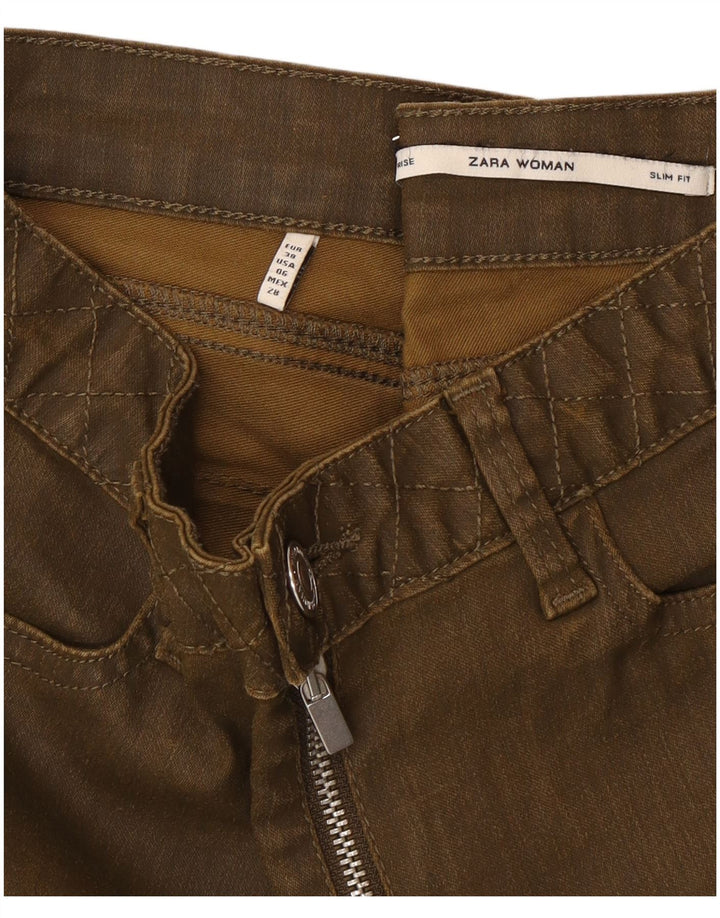 Zara Jeans Slim Feminino EU 38 Pequeno W28 L28 Verde