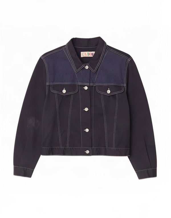 Jaqueta jeans feminina Clio IT 42 algodão azul marinho médio
