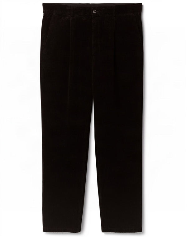 Calça masculina de veludo cotelê Marks & Spencer Regular Fit W38 L29 algodão preto