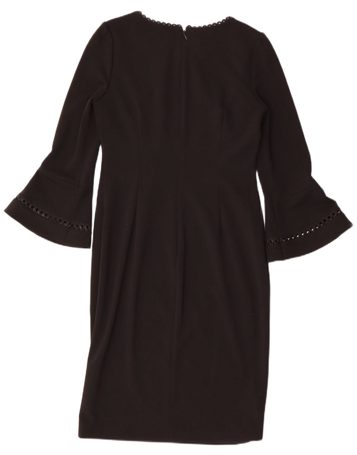 Vestido feminino CALVIN KLEIN manga 3/4 com bainha US 8 poliéster preto médio