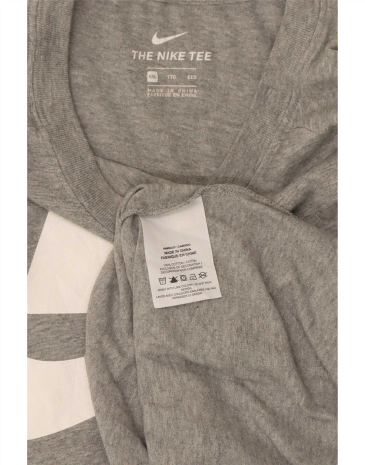 Camiseta Nike masculina manga curta regular gráfica top 2XL algodão cinza