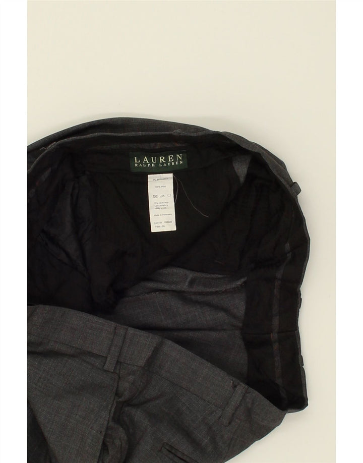 RALPH LAUREN Womens Tapered Suit Trousers W40 L26 Grey Wool | Vintage Ralph Lauren | Thrift | Second-Hand Ralph Lauren | Used Clothing | Messina Hembry 
