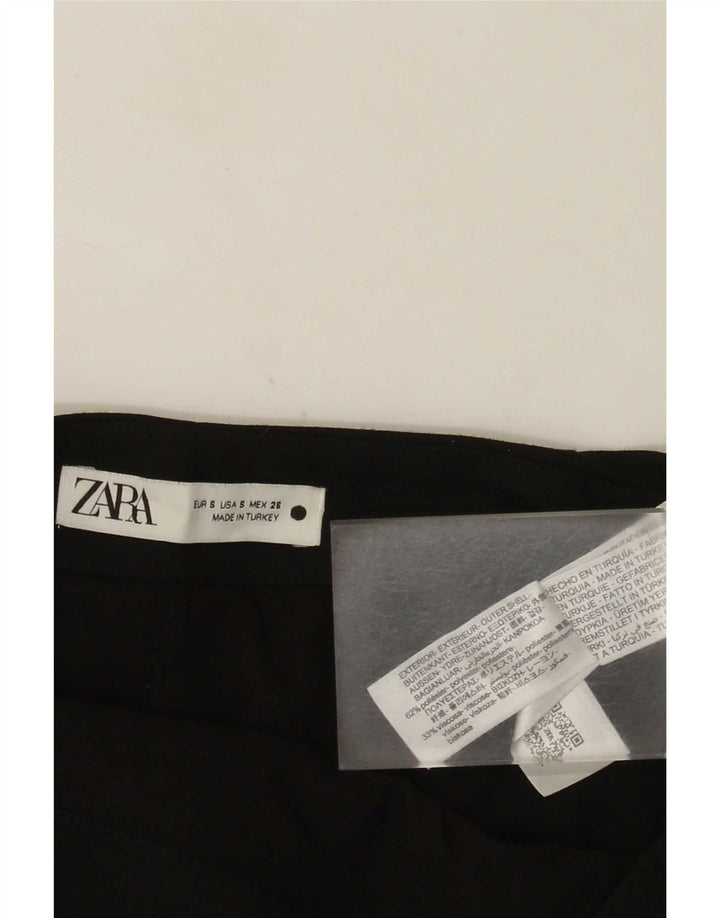 Mini saia feminina Zara pequena W26 poliéster preto