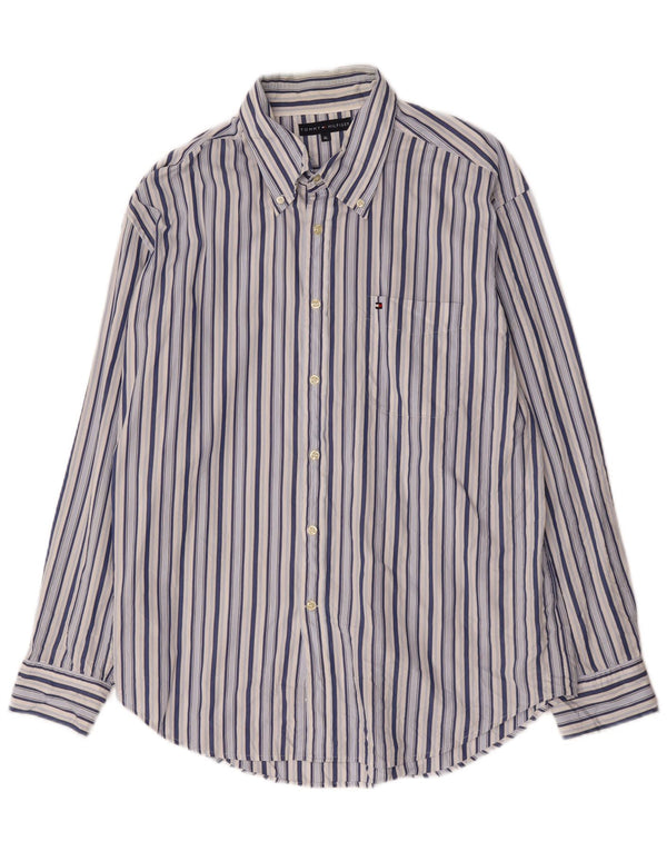 Camisa masculina Tommy Hilfiger XL listrada azul de algodão