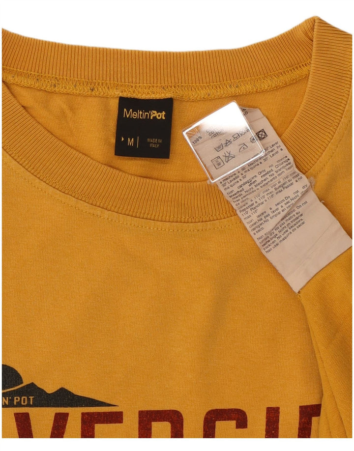 Camiseta masculina Meltin' Pot com estampa gráfica de algodão amarelo médio