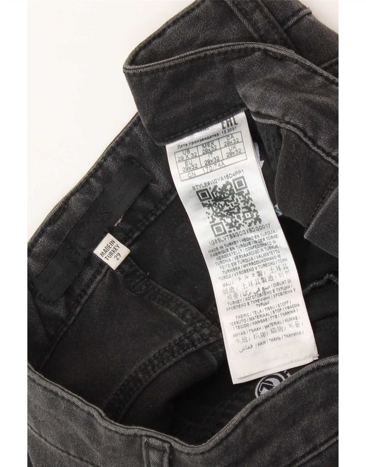 Guess Calça jeans reta masculina W29 L32 preta viscose