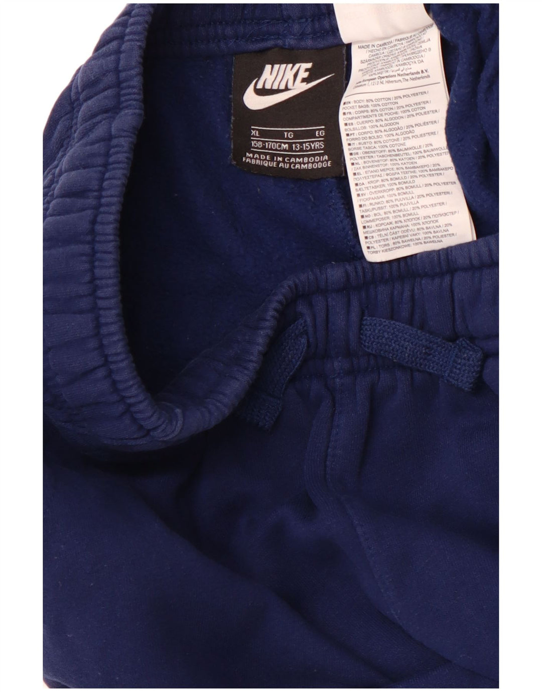 NIKE Meninos Calças de treino Joggers 13-14 anos XL Azul marinho algodão