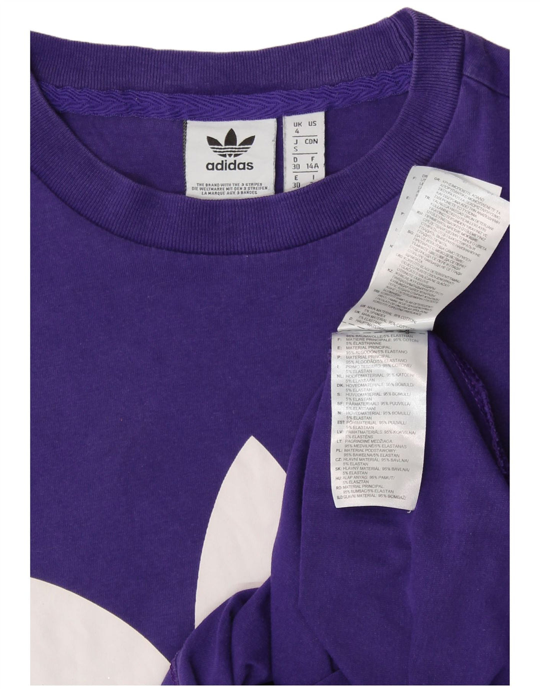 ADIDAS Womens Graphic T-Shirt Top UK 4 XS Roxo Algodão