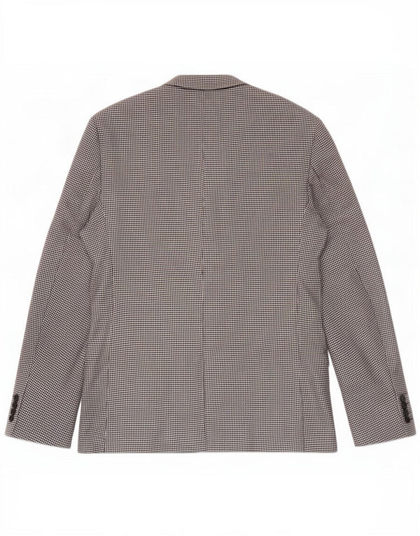 Jaqueta blazer masculina Zara com 2 botões UE 52 grande preto Houndstooth