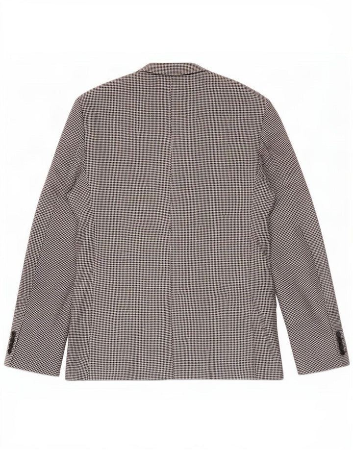 Jaqueta blazer masculina Zara com 2 botões UE 52 grande preto Houndstooth