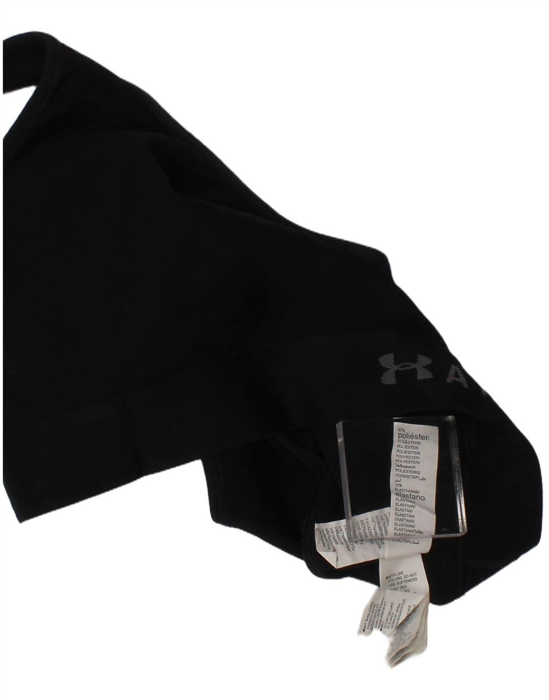 Sutiã esportivo gráfico de compressão feminino Under Armour pequeno preto esportivo