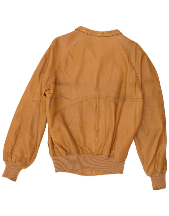 Jaqueta de couro masculina vintage UK 38 couro marrom médio