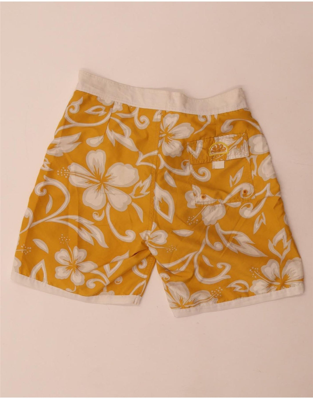 Shorts de natação masculino Sundek IT 48 poliéster floral amarelo médio