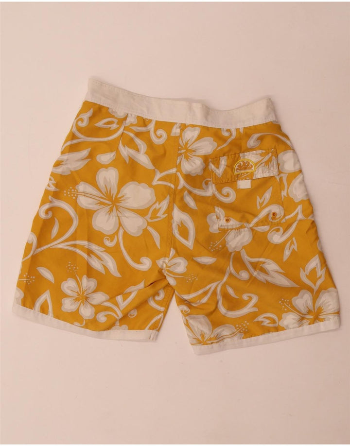 Shorts de natação masculino Sundek IT 48 poliéster floral amarelo médio