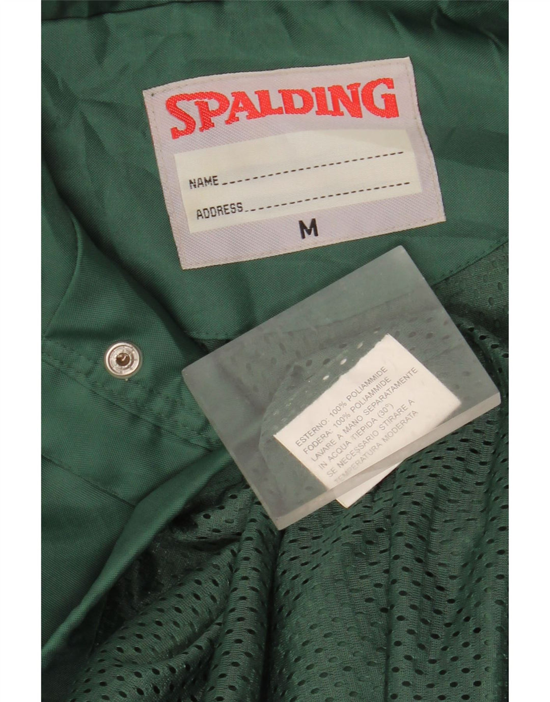 Jaqueta de chuva masculina Spalding com capuz e ajuste solto UK 38 poliamida verde médio