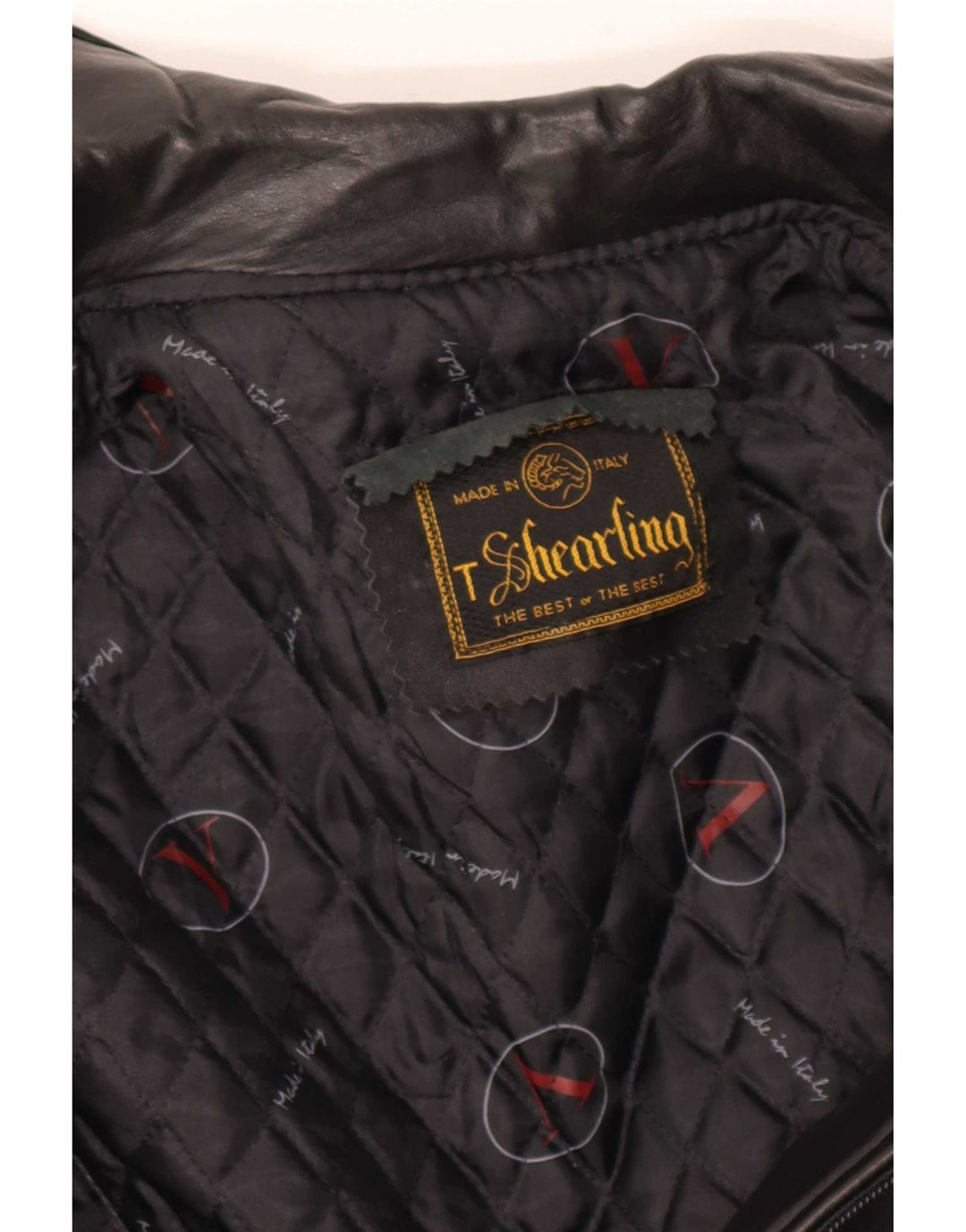 Jaqueta de couro masculina vintage UK 36 pequena shearling preta