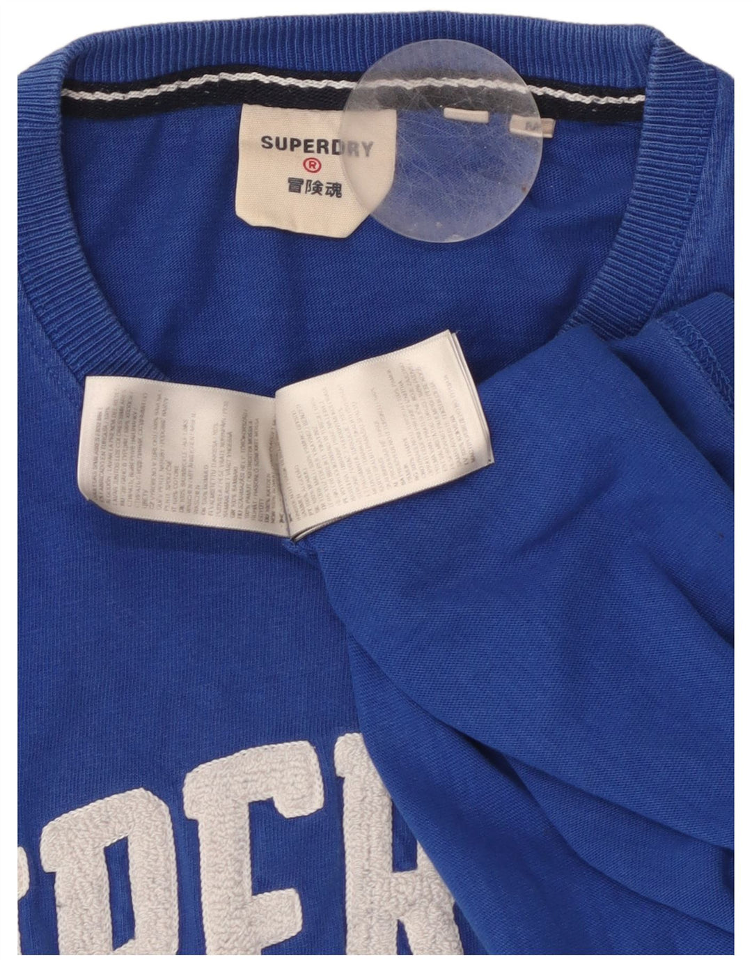 Camiseta masculina gráfica SUPERDRY Top médio algodão azul