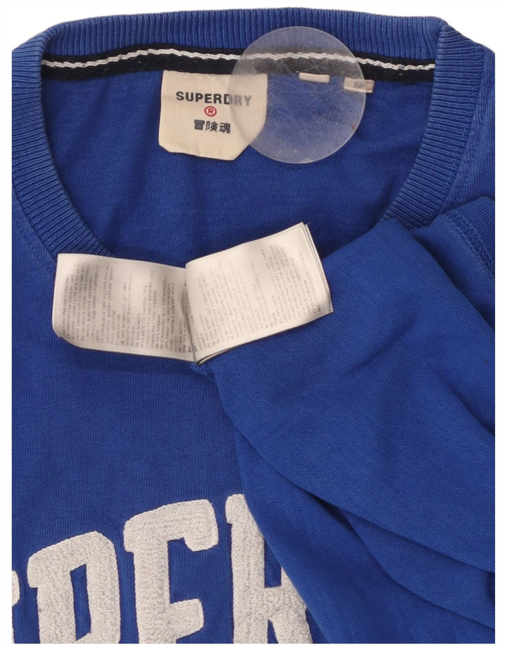 Camiseta masculina gráfica SUPERDRY Top médio algodão azul
