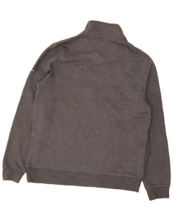 Suéter Nike masculino com zíper e gola grande de algodão cinza