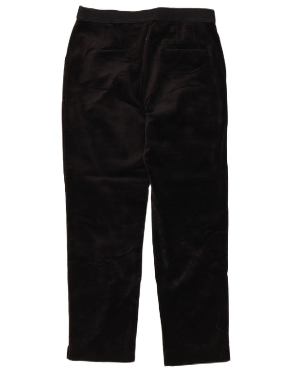 Calça feminina Marks & Spencer de veludo cortada Reino Unido 8 pequena W28 L25 preta