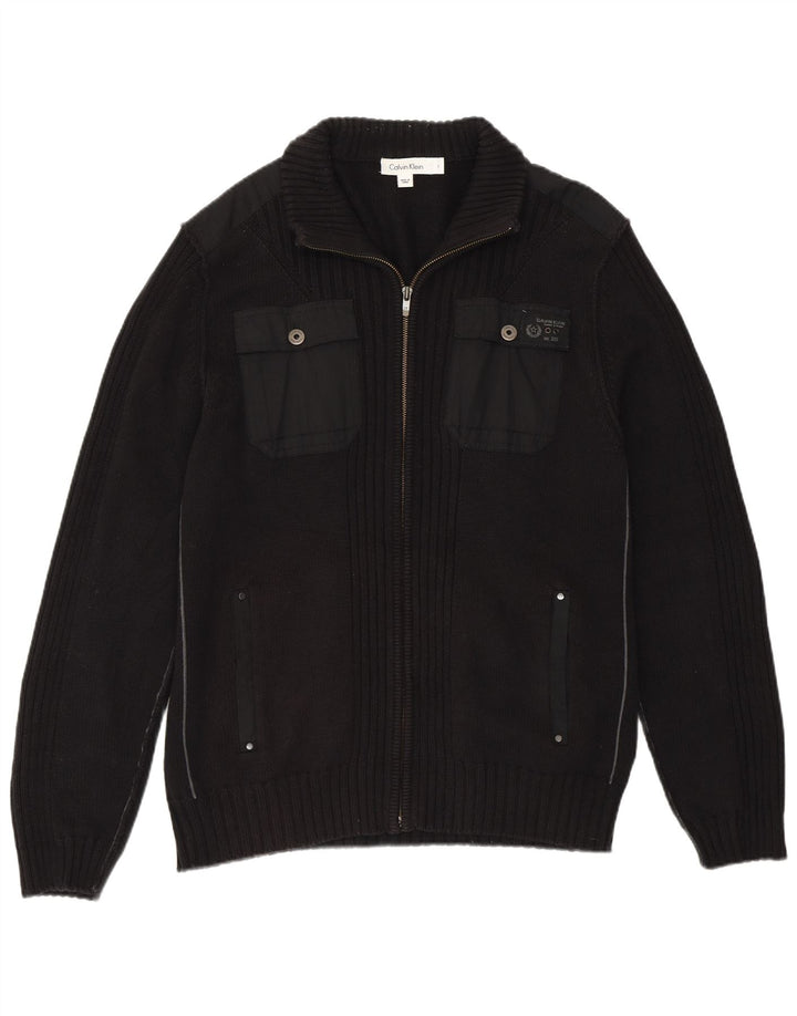Suéter cardigã masculino Calvin Klein grande algodão preto
