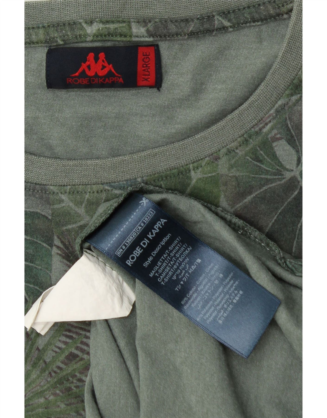 Camiseta masculina Kappa Top XL algodão floral verde