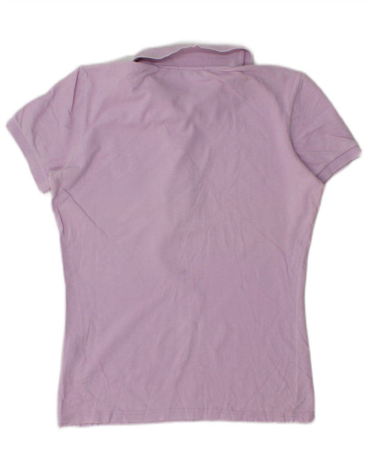 Camisa polo feminina Fred Perry Reino Unido 12 algodão roxo médio