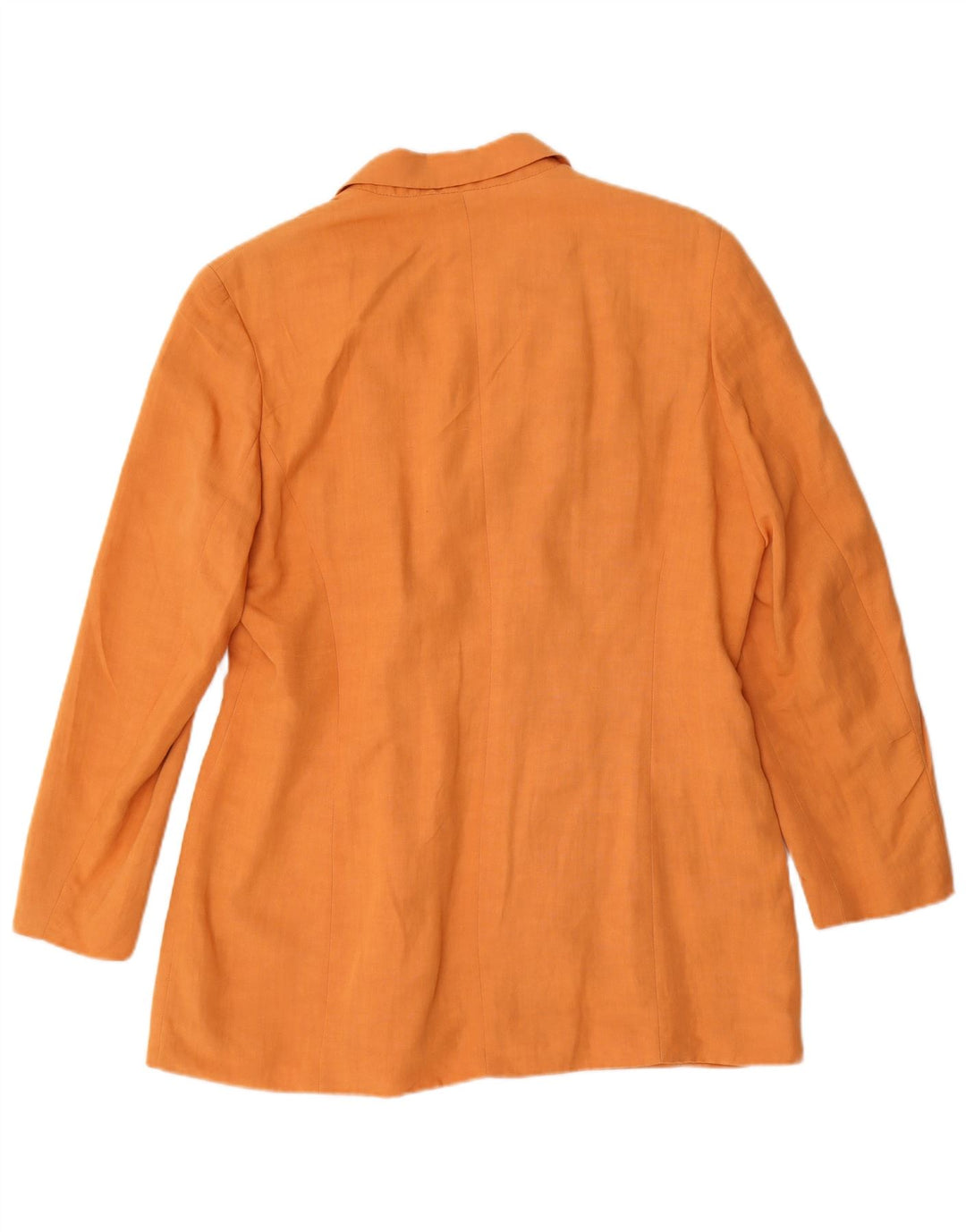 Jaqueta blazer feminina vintage com peito duplo Reino Unido 16 grande viscose laranja