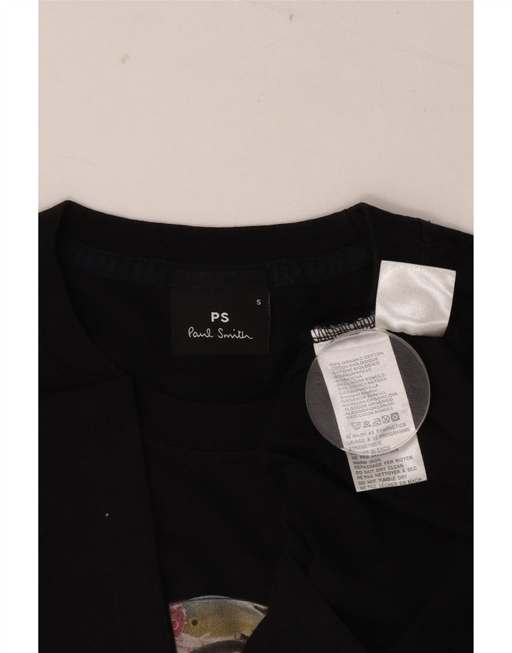 Camiseta masculina Paul Smith com estampa gráfica pequena de algodão preto